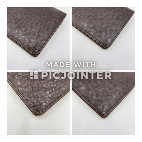 Auth Louis Vuitton Taiga Brown Portefeuille Brother  M61697 EUC DC IN PHOTO - Picture 6 of 16